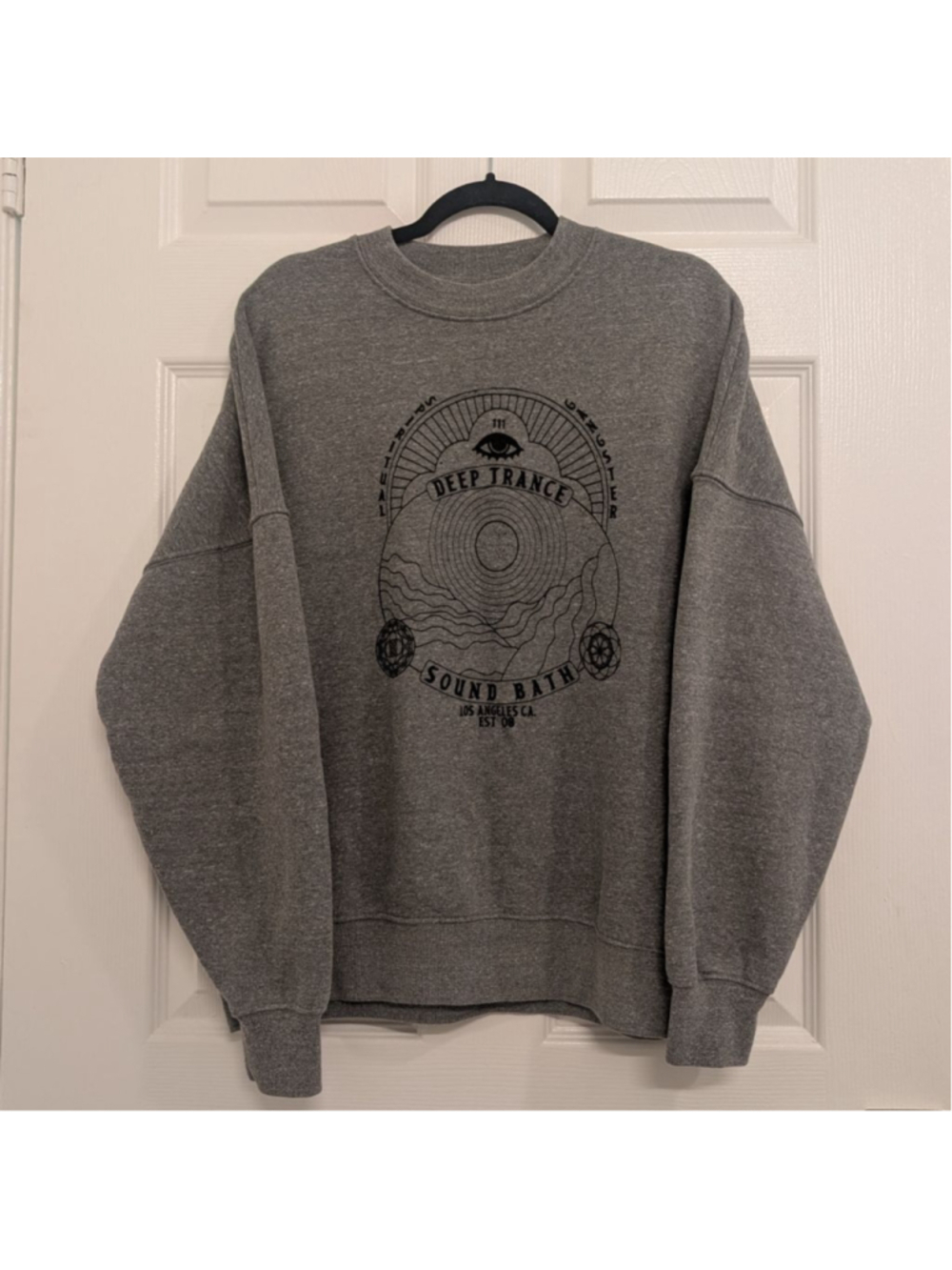 Spiritual Gangster Eye Deep Trance Sound Bath Oversized Crewneck Sweatshirt S